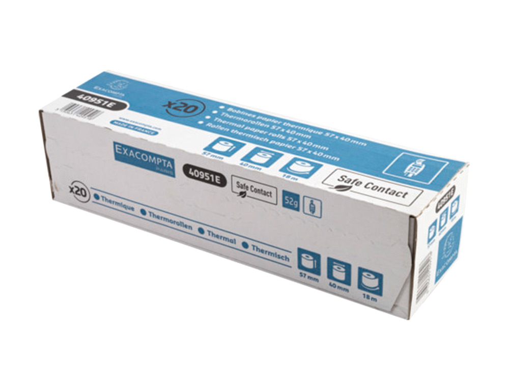 ROLO CALCULADORA EXACOMPTA SAFE CONTACT TERMICO 57 MM X 40 MM 52 G/M2