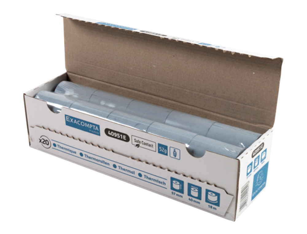 ROLO CALCULADORA EXACOMPTA SAFE CONTACT TERMICO 57 MM X 40 MM 52 G/M2