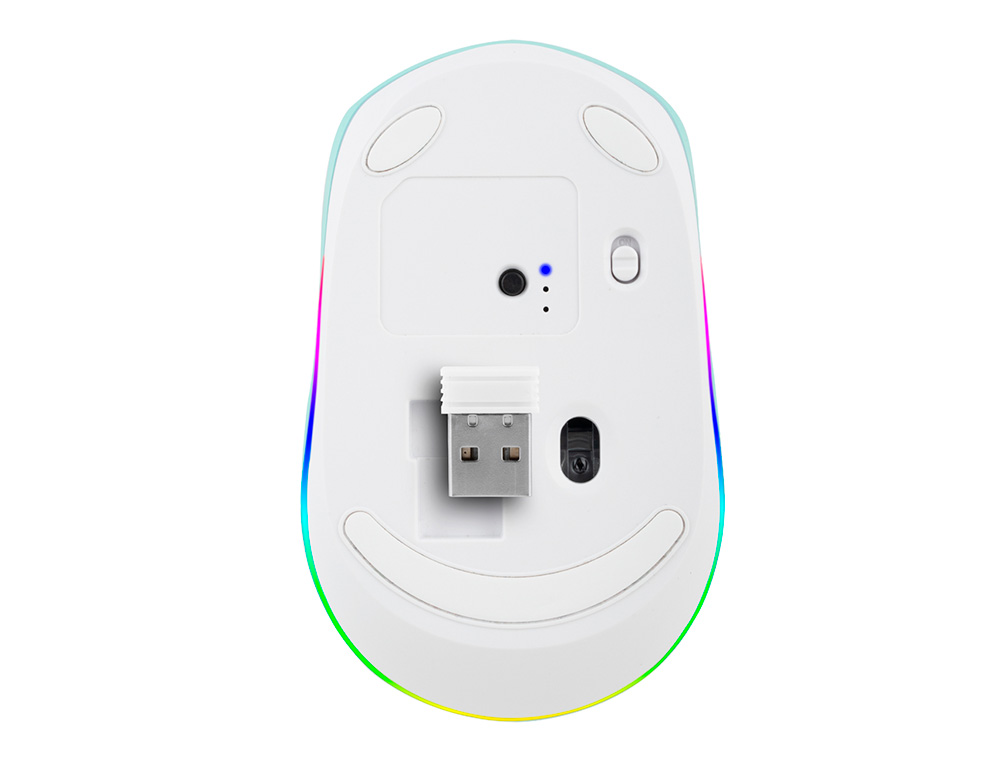 RATO NGS SMOG OTICO 1000/1600/2400 DPI SEM FIOS 3 BOTOES RECETOR USB 2,4 GHZ LUZES LED COR BRANCO/VERDE MENTA