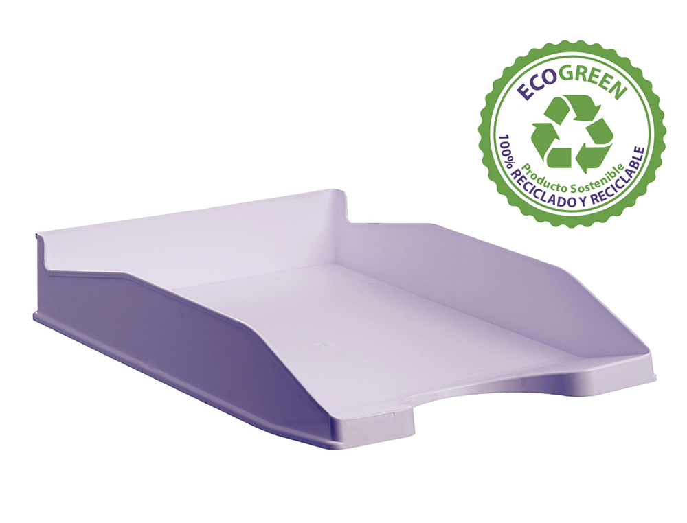 BANDEJA DE SECRETARIA ARCHIVO 2000 ECOGREEN PLASTICO 100% RECICLADO E RECICLAVEL EMPILHAVEL DIN A4 COR MALVA PASTEL