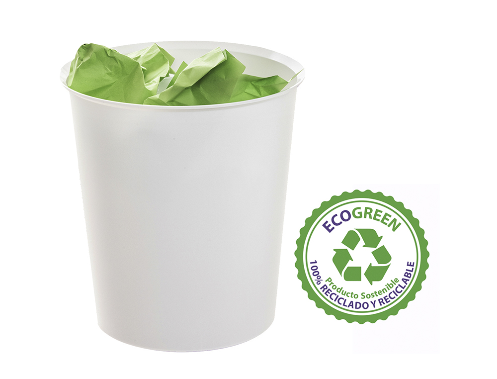 CESTO DE PAPEIS ARCHIVO 2000 ECOGREEN PLASTICO 100% RECICLAVEL 18 LITROS COR BRANCO PASTEL