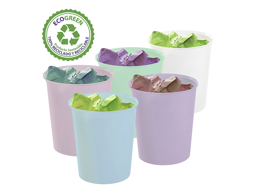 CESTO DE PAPEIS ARCHIVO 2000 ECOGREEN PLASTICO 100% RECICLAVEL 18 LITROS COR BRANCO PASTEL