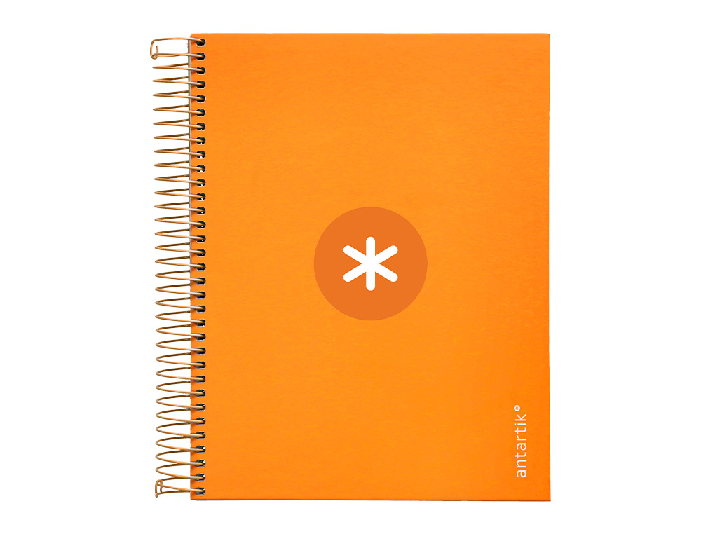 CADERNO ESPIRAL DIN A5 ANTARTIK CAPA FORRADA 120 F 100 GR QUADRICULA 5 MM 5 BANDAS COR MOSTARDA