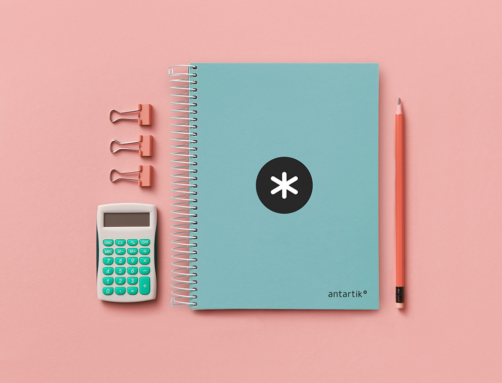 CADERNO ESPIRAL DIN A5 ANTARTIK CAPA FORRADA 120 F 100 GR LISO 5 MM 5 BANDAS COR MENTA