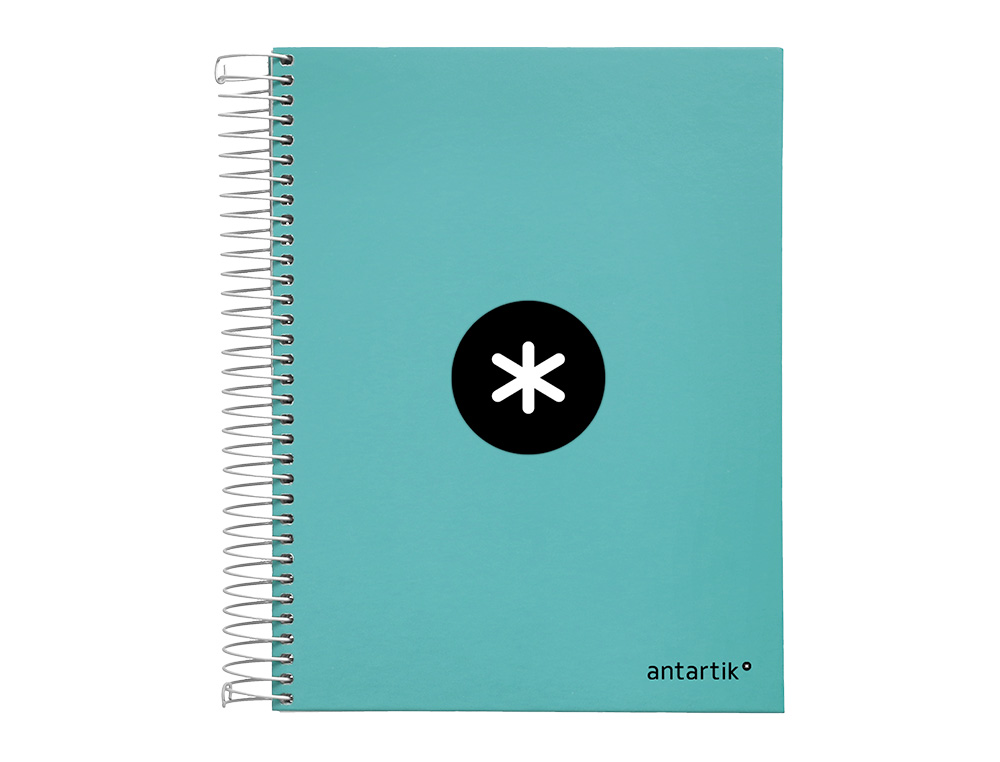 CADERNO ESPIRAL DIN A5 ANTARTIK CAPA FORRADA 120 F 100 GR LISO 5 MM 5 BANDAS COR MENTA