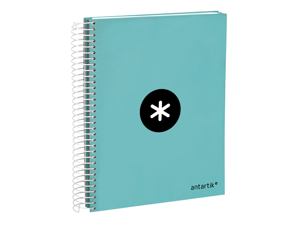 CADERNO ESPIRAL DIN A5 ANTARTIK CAPA FORRADA 120 F 100 GR LISO 5 MM 5 BANDAS COR MENTA