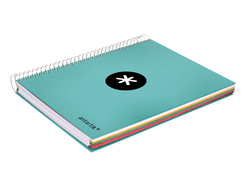 CADERNO ESPIRAL DIN A5 ANTARTIK CAPA FORRADA 120 F 100 GR LISO 5 MM 5 BANDAS COR MENTA