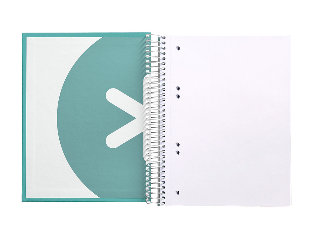 CADERNO ESPIRAL DIN A5 ANTARTIK CAPA FORRADA 120 F 100 GR LISO 5 MM 5 BANDAS COR MENTA
