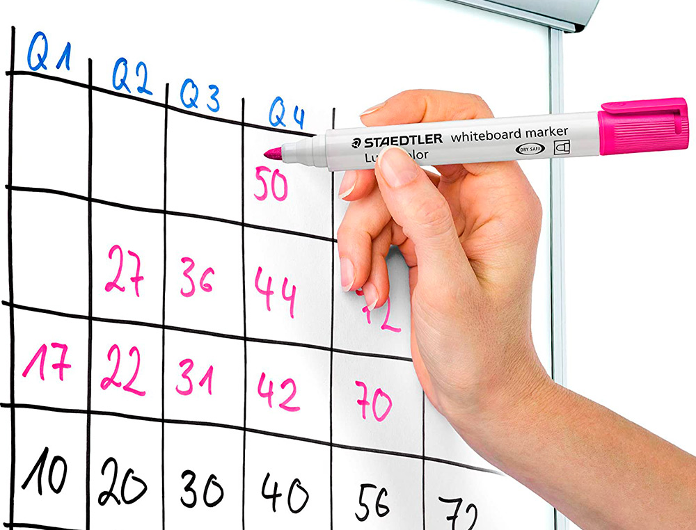 MARCADOR STAEDTLER LUMOCOLOR 351 PARA QUADRO BRANCO PONTA REDONDA 2 MM COR ROSA