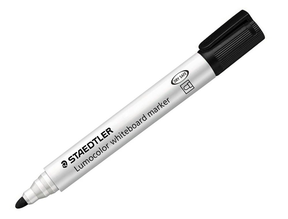 MARCADOR STAEDTLER LUMOCOLOR 351 PARA QUADRO BRANCO PONTA REDONDA 2 MM COR PRETO