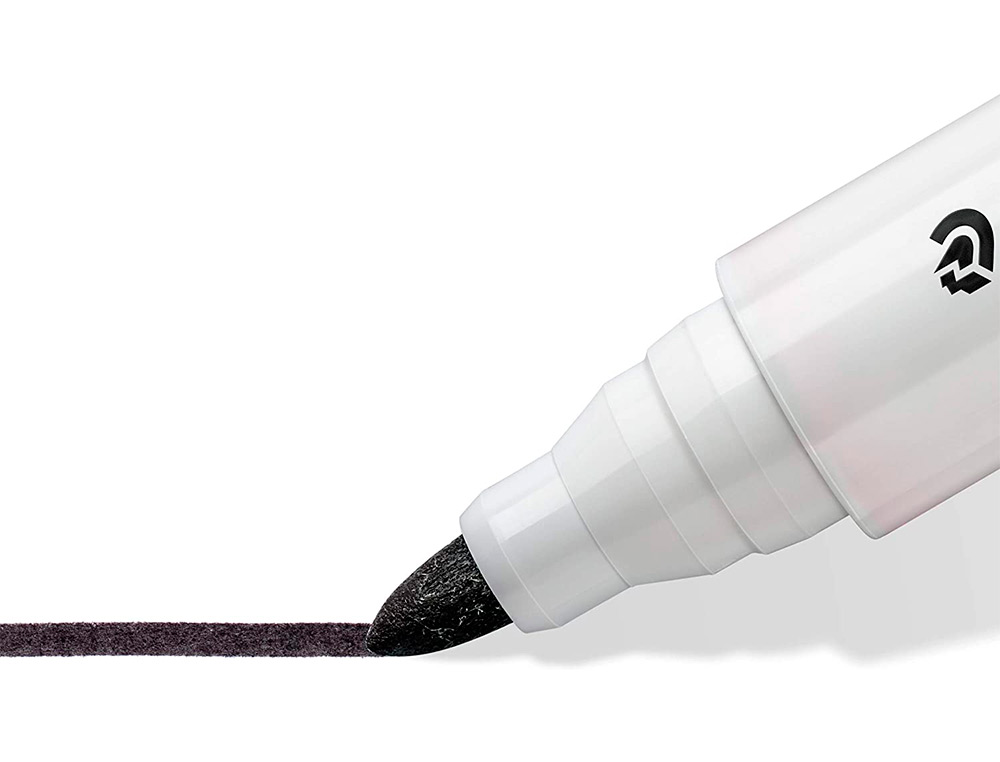 MARCADOR STAEDTLER LUMOCOLOR 351 PARA QUADRO BRANCO PONTA REDONDA 2 MM COR PRETO