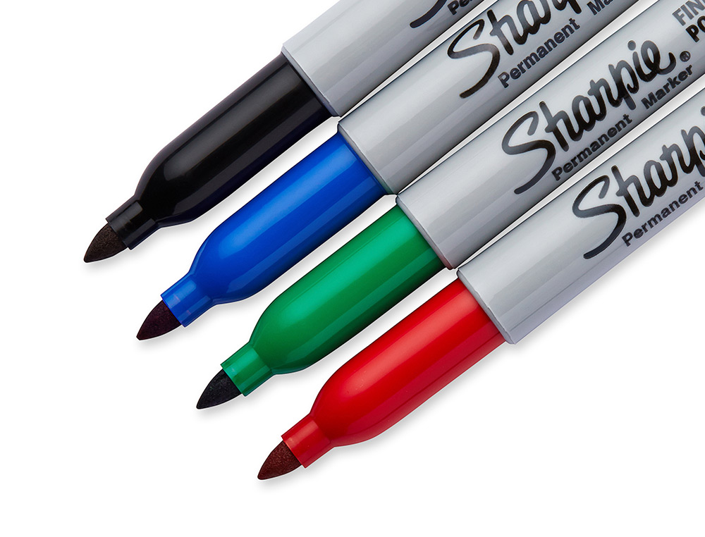 MARCADOR SHARPIE PERMANENTE FINO PONTA 1 MM BLISTER 4 UNIDADES CORES STANDARD SORTIDAS