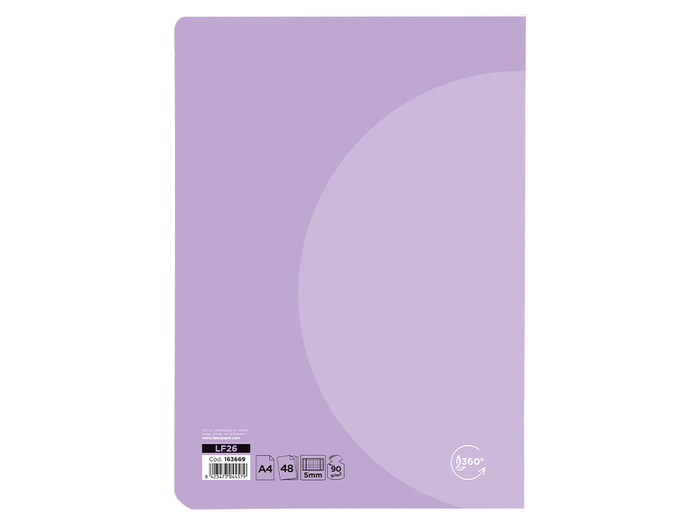 CADERNO AGRAFADO LIDERPAPEL 360 CAPA DE PLASTICO DIN A5 48 F 90 GR 5 MM DUPLA MARGEM CORES PASTEL SORTIDAS