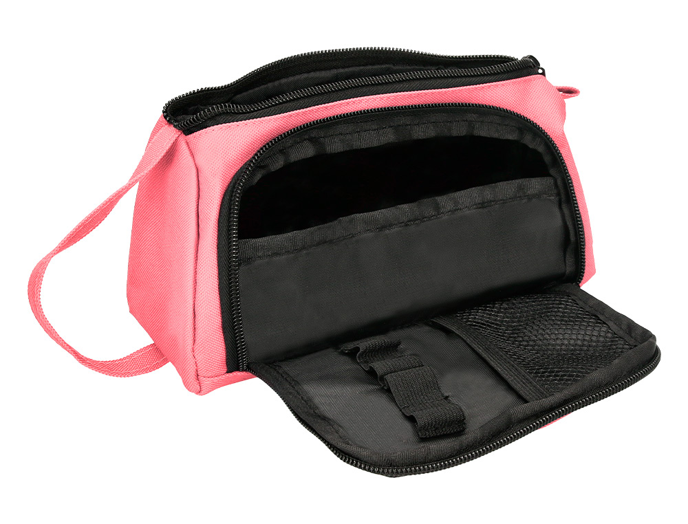 ESTOJO ESCOLAR ANTARTIK COM BOLSO FRONTAL DESDOBRAVEL COR CORAL 110X85X200 MM