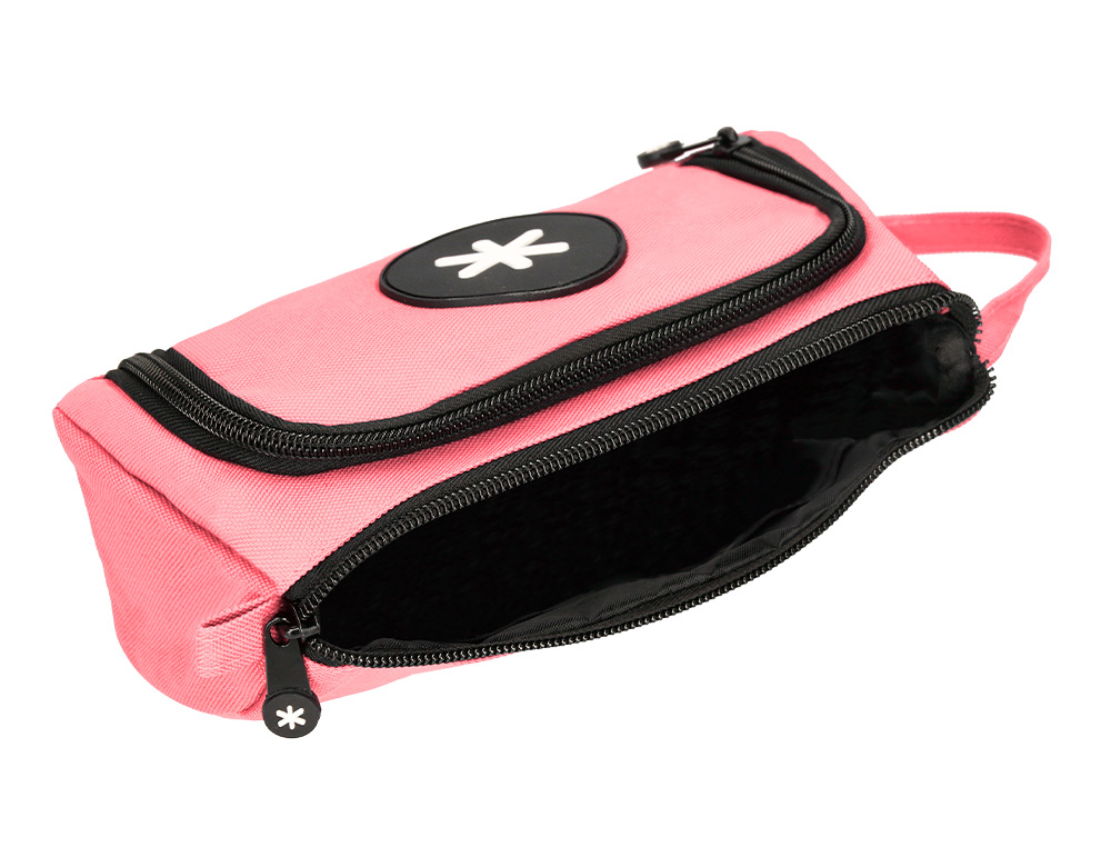 ESTOJO ESCOLAR ANTARTIK COM BOLSO FRONTAL DESDOBRAVEL COR CORAL 110X85X200 MM
