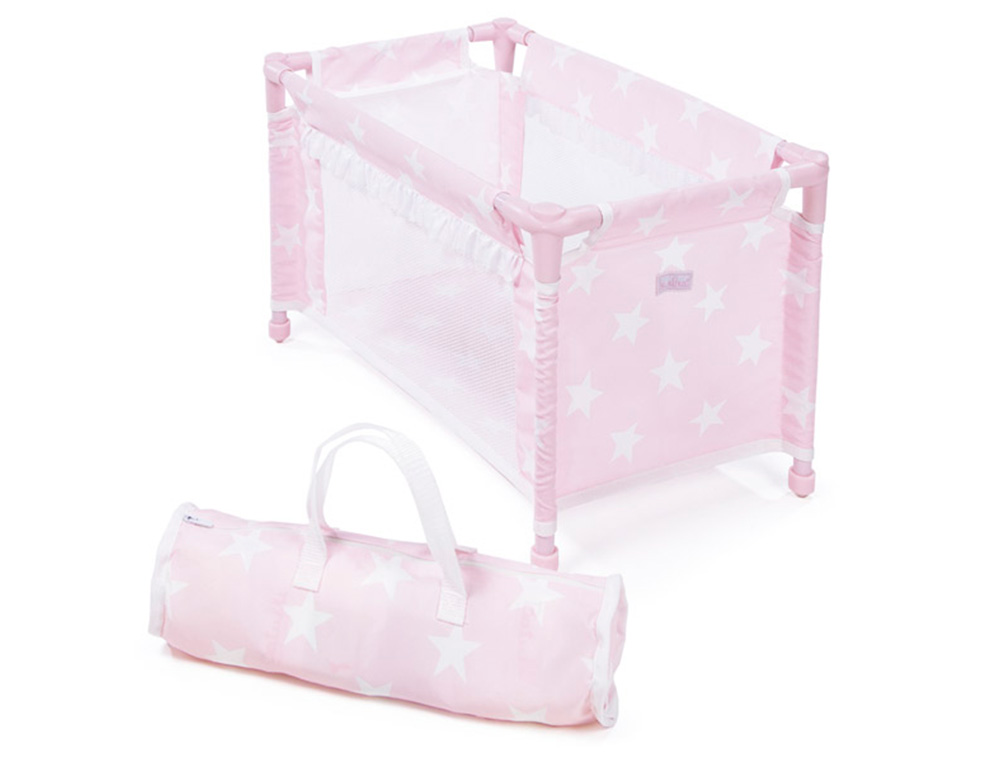 BERCO DE VIAGEM CARLOTA COR ROSA 530X320X320 MM