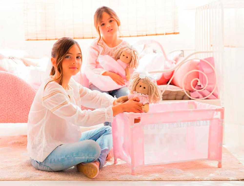 BERCO DE VIAGEM CARLOTA COR ROSA 530X320X320 MM