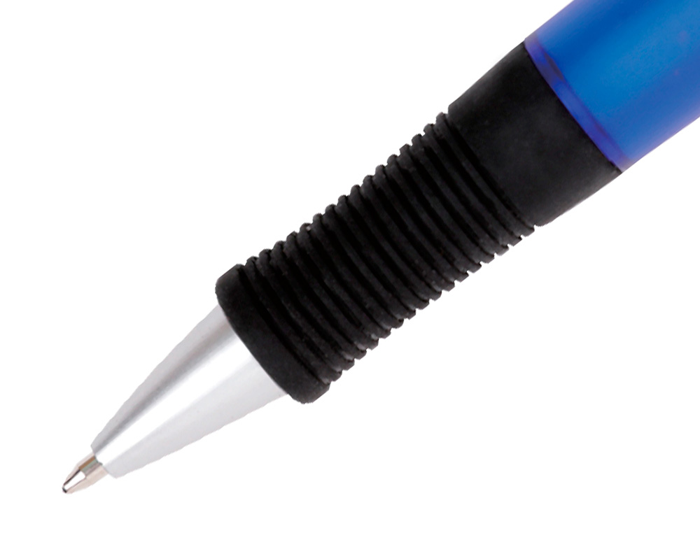 ESFEROGRAFICA Q-CONNECT PREMIUM RETRATIL COM APOIO DE DEDOS DE BORRACHA COR AZUL PONTA 1 MM