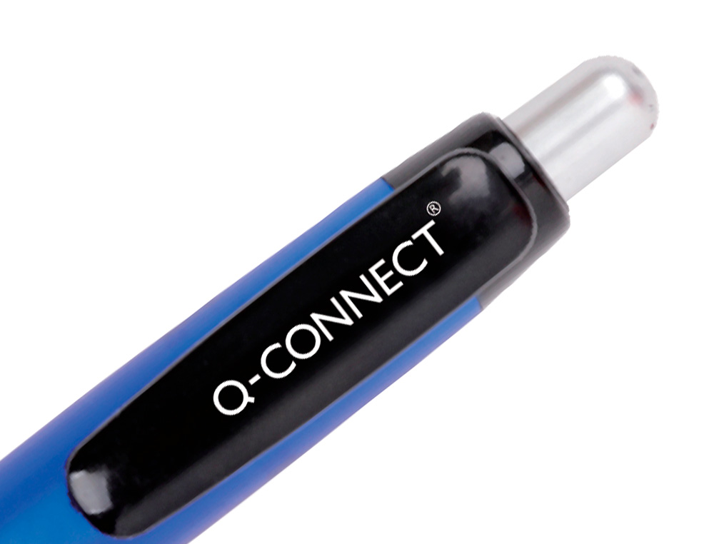 ESFEROGRAFICA Q-CONNECT PREMIUM RETRATIL COM APOIO DE DEDOS DE BORRACHA COR AZUL PONTA 1 MM