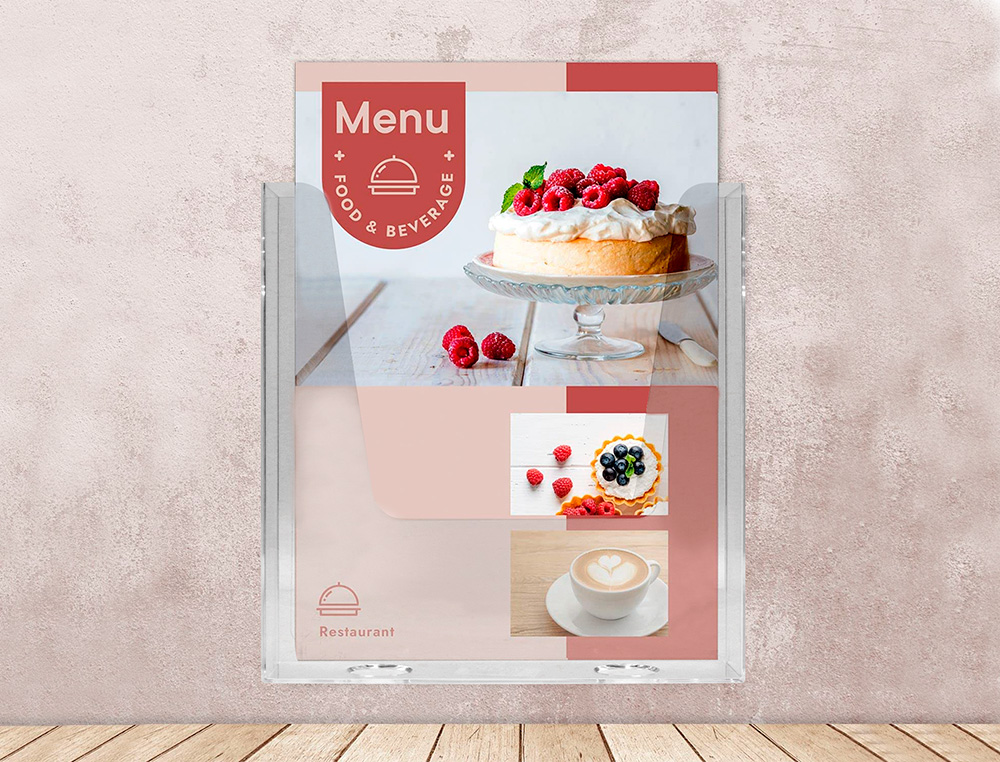 EXPOSITOR DE PAREDE ARCHIVO 2000 METACRILATO UM COMPARTIMENT0 DIN A5 TRANSPARENTE 170X41X177 MM