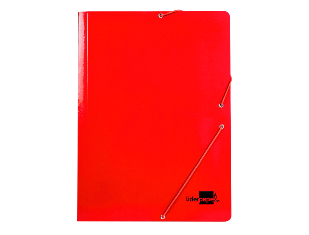 PASTA LIDERPAPEL DE ELASTICOS FOLIO 3 ABAS CARTAO PLASTIFICADO COR VERMELHO