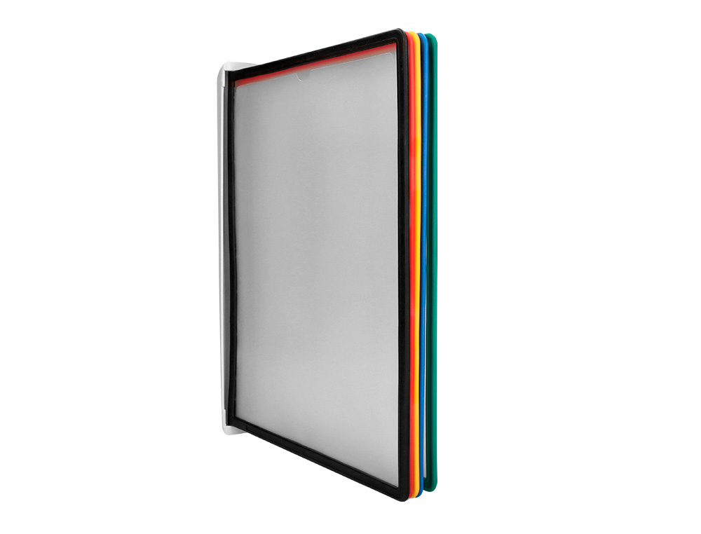 PORTA CATALOGO DE PAREDE PLASTICO LIDERPAPEL COM 10 BOLSAS DIN A4 CORES SORTIDAS