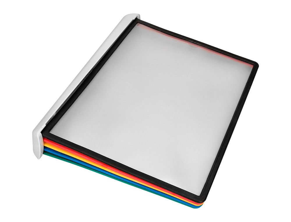 PORTA CATALOGO DE PAREDE PLASTICO LIDERPAPEL COM 10 BOLSAS DIN A4 CORES SORTIDAS