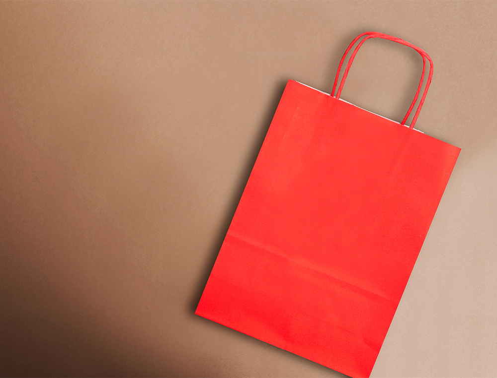SACO DE PAPEL Q-CONNECT CELULOSE VERMELHO S COM ASA TORCIDA 240X320X100 MM