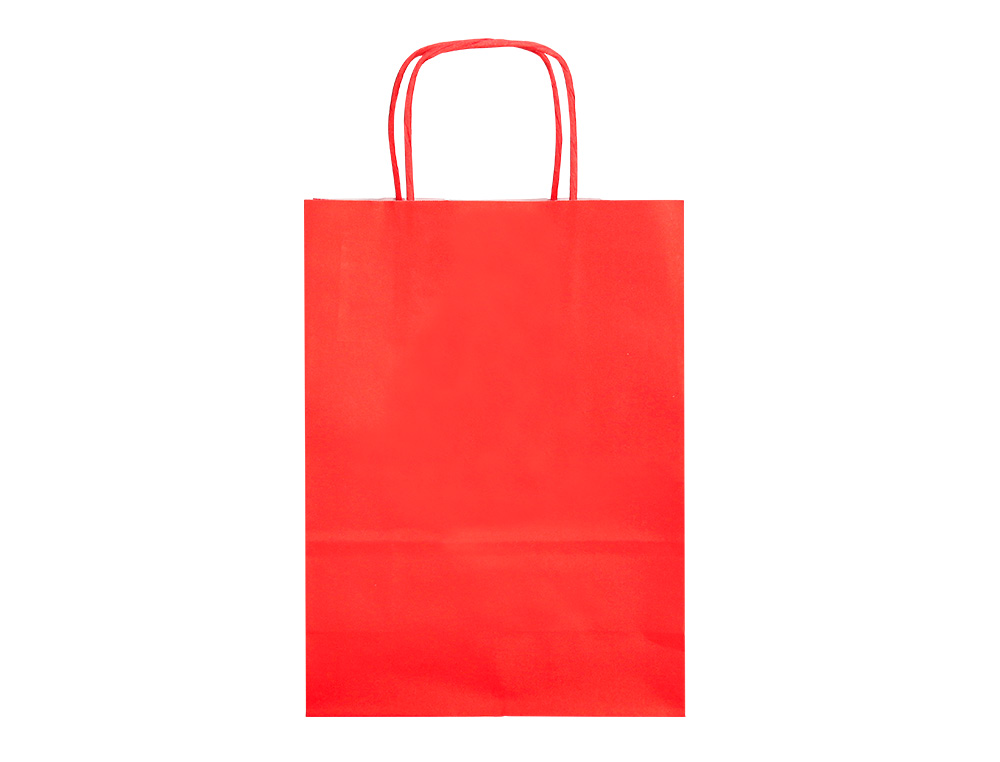 SACO DE PAPEL Q-CONNECT CELULOSE VERMELHO S COM ASA TORCIDA 240X320X100 MM