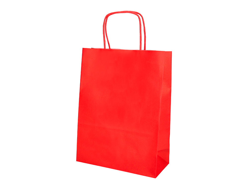 SACO DE PAPEL Q-CONNECT CELULOSE VERMELHO S COM ASA TORCIDA 240X320X100 MM