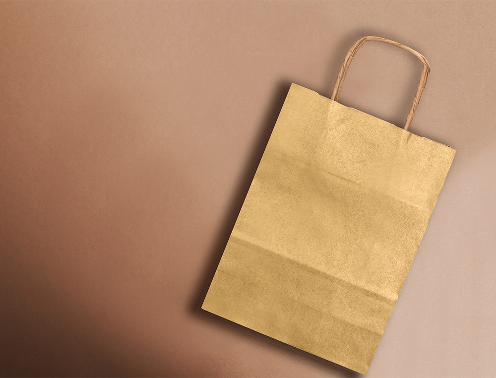 SACO DE PAPEL Q-CONNECT KRAFT OURO L COM ASA TORCIDA 320X400X140 MM