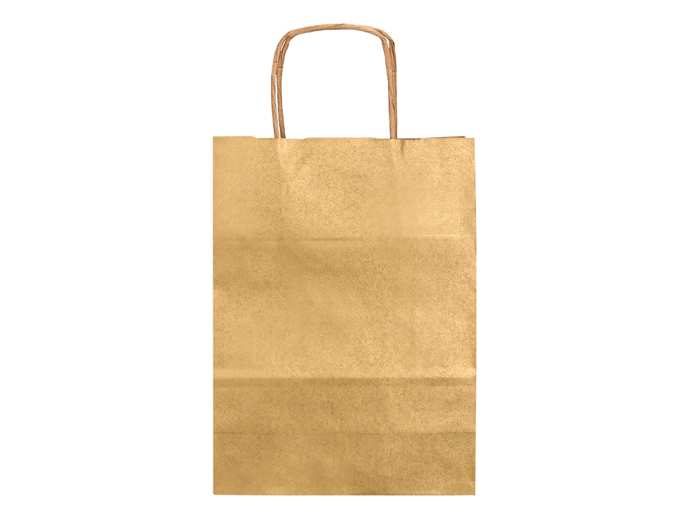 SACO DE PAPEL Q-CONNECT KRAFT OURO L COM ASA TORCIDA 320X400X140 MM