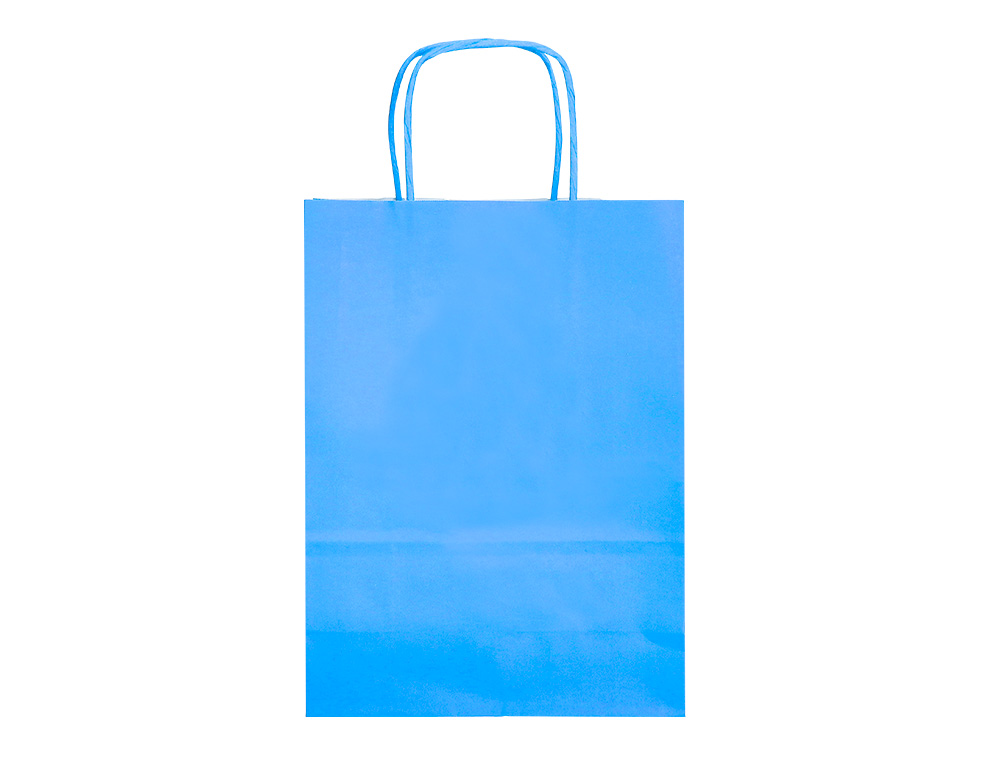 SACO DE PAPEL Q-CONNECT CELULOSE CELESTE L COM ASA TORCIDA 320X400X140 MM
