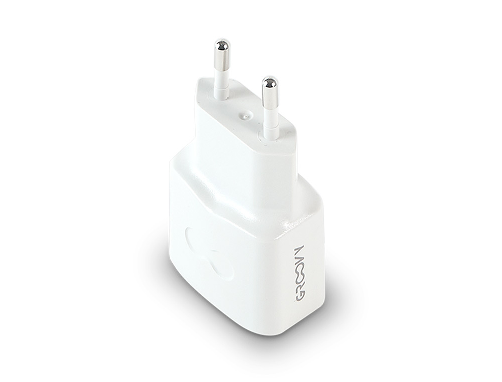 CARREGADOR DE PAREDE GROOVY 1 USB + 1USB-C COR BRANCO