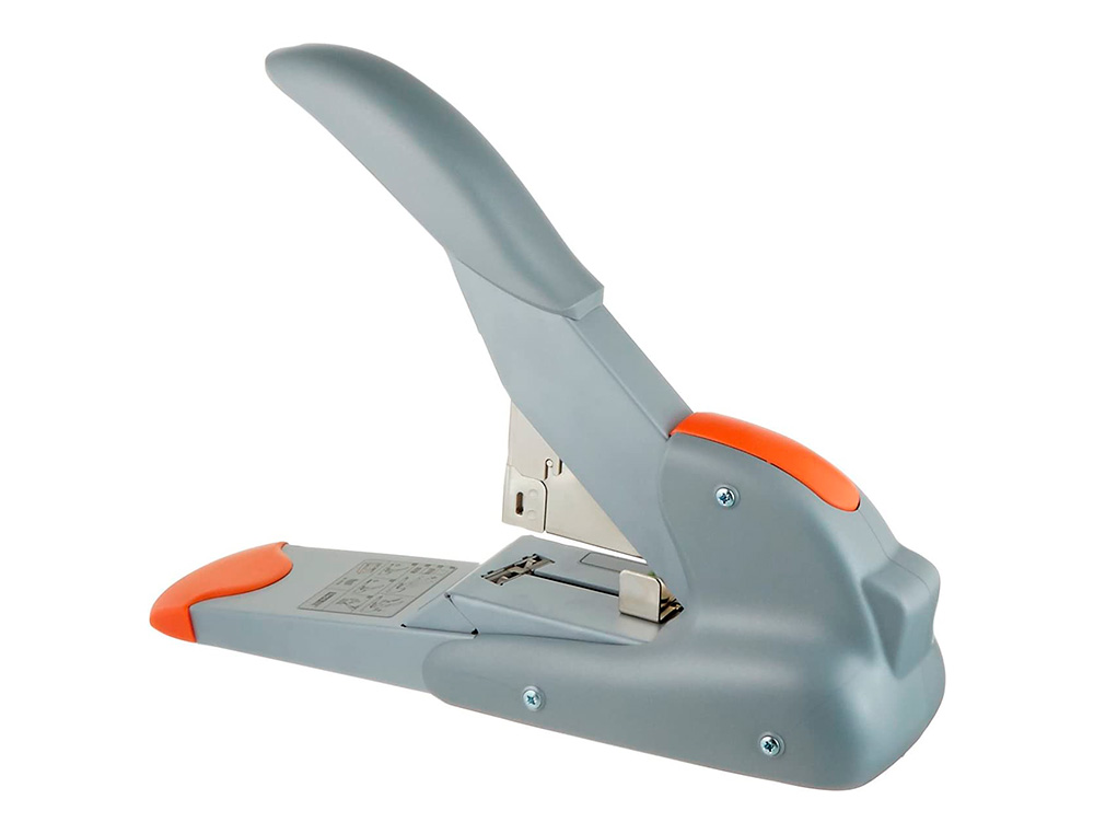 AGRAFADOR RAPID DUAX CAPACIDADE 170 FOLHAS USA AGRAFES DUAX COR PRATA/LARANJA