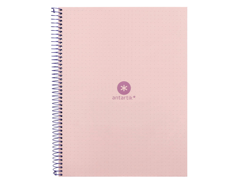 CADERNO ESPIRAL A4 MICRO ANTARTIK CAPA FORRADA 80F 90 GR PONTILHADO 1 BANDA 4 FUROS COR ROSA