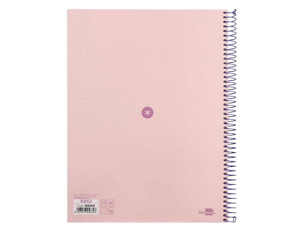 CADERNO ESPIRAL A4 MICRO ANTARTIK CAPA FORRADA 80F 90 GR PONTILHADO 1 BANDA 4 FUROS COR ROSA