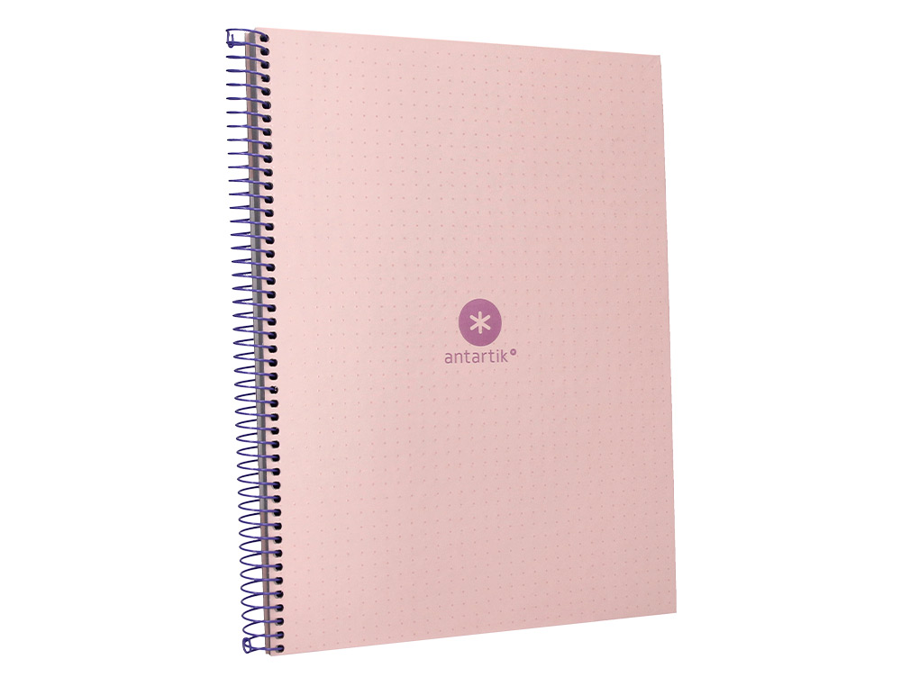 CADERNO ESPIRAL A4 MICRO ANTARTIK CAPA FORRADA 80F 90 GR PONTILHADO 1 BANDA 4 FUROS COR ROSA
