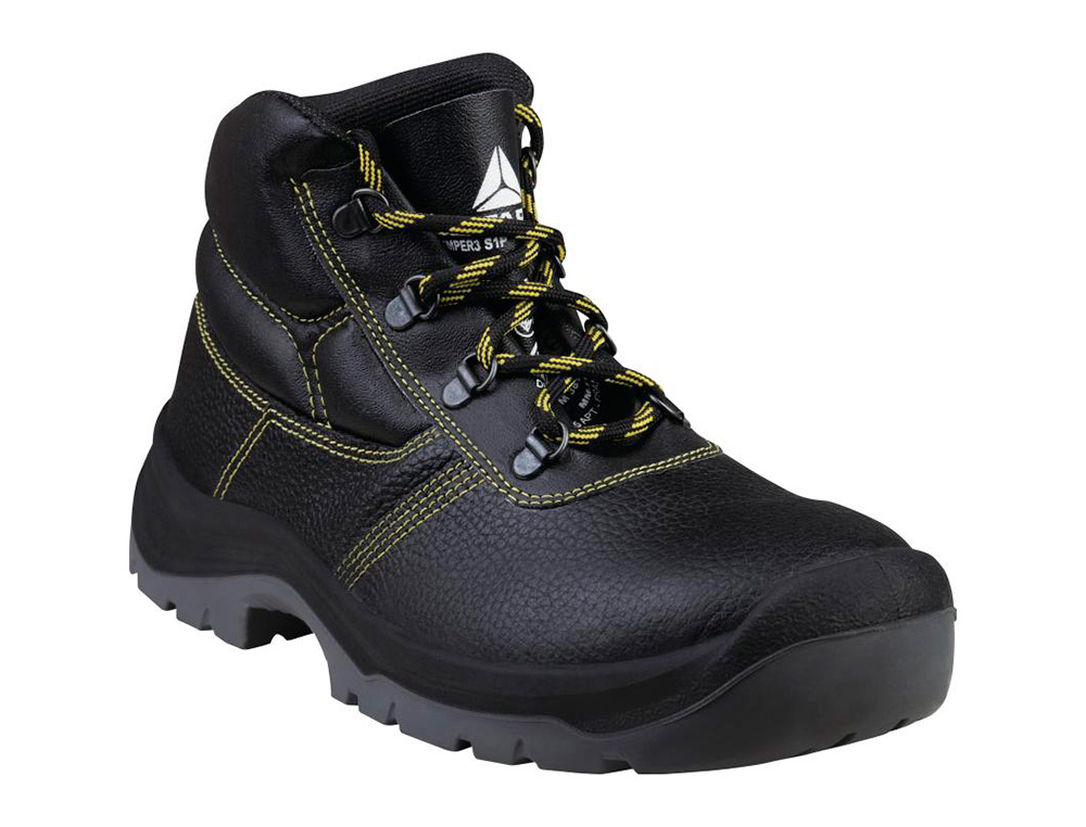 BOTAS DELTAPLUS DE SEGURANCA EM COURO PIGMENTADO SOLA PU BI-DENSIDADE COR PRETO TAMANHO 45
