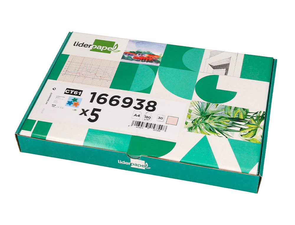 CARTOLINA LIDERPAPEL A4 180 GR CREME PACK DE 25+5 FOLHAS