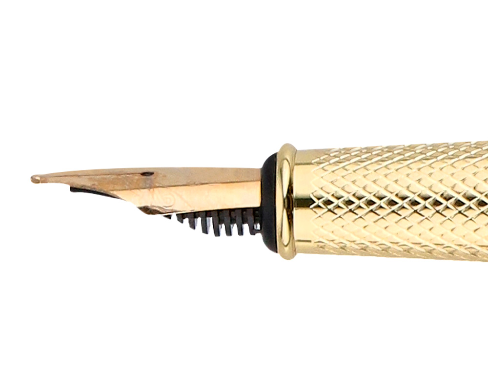 CANETA E ESTOJO COURO BELIUS PASSION DOR ALUMINIO TEXTURA ESCOVADO PRETO E DOURADO TINTA AZUL CAIXA DESIGN