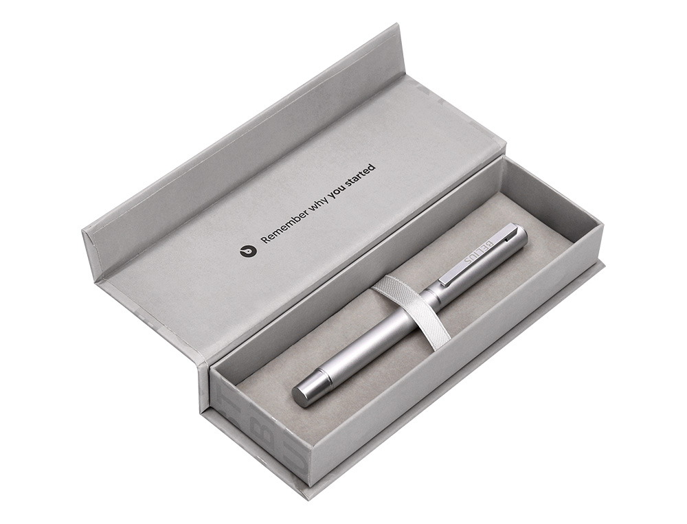 ROLLER BELIUS UNSTOPPABLE PRATEADO TINTA PRETA CAIXA DESIGN