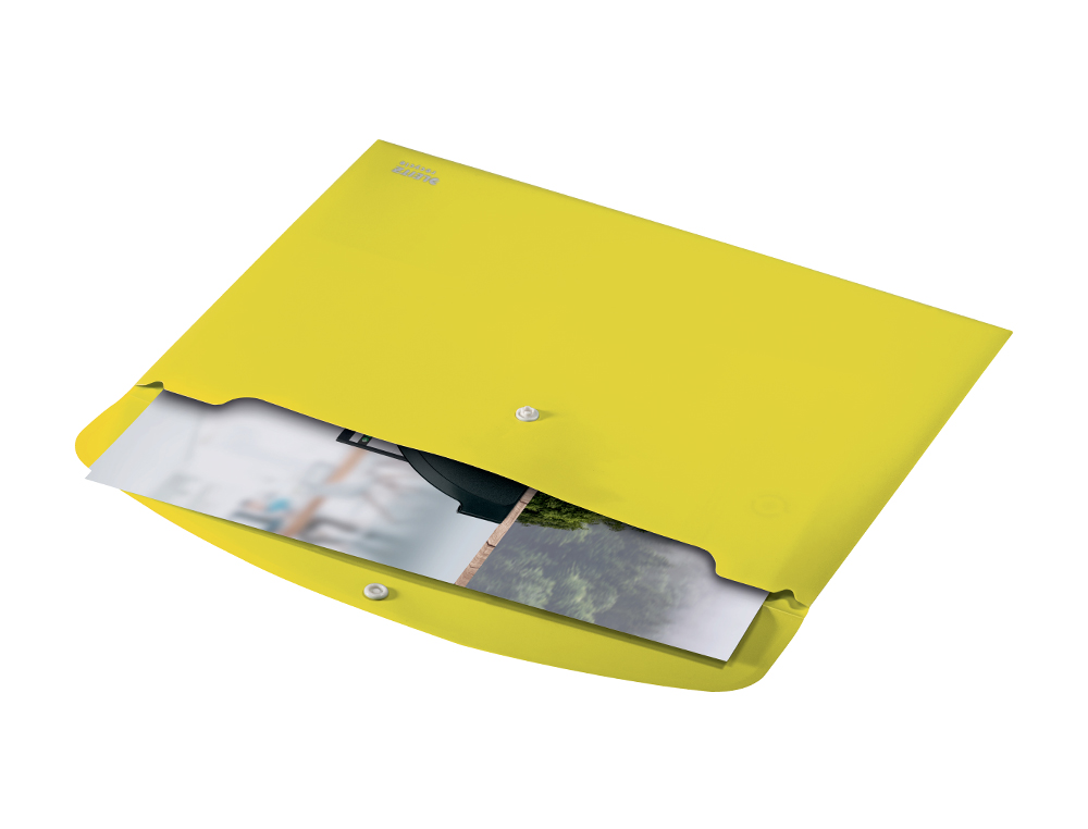 BOLSA LEITZ RECYCLE PORTA DOCUMENTOS FECHO DE MOLA DIN A4 POLIPROPILENO AMARELO