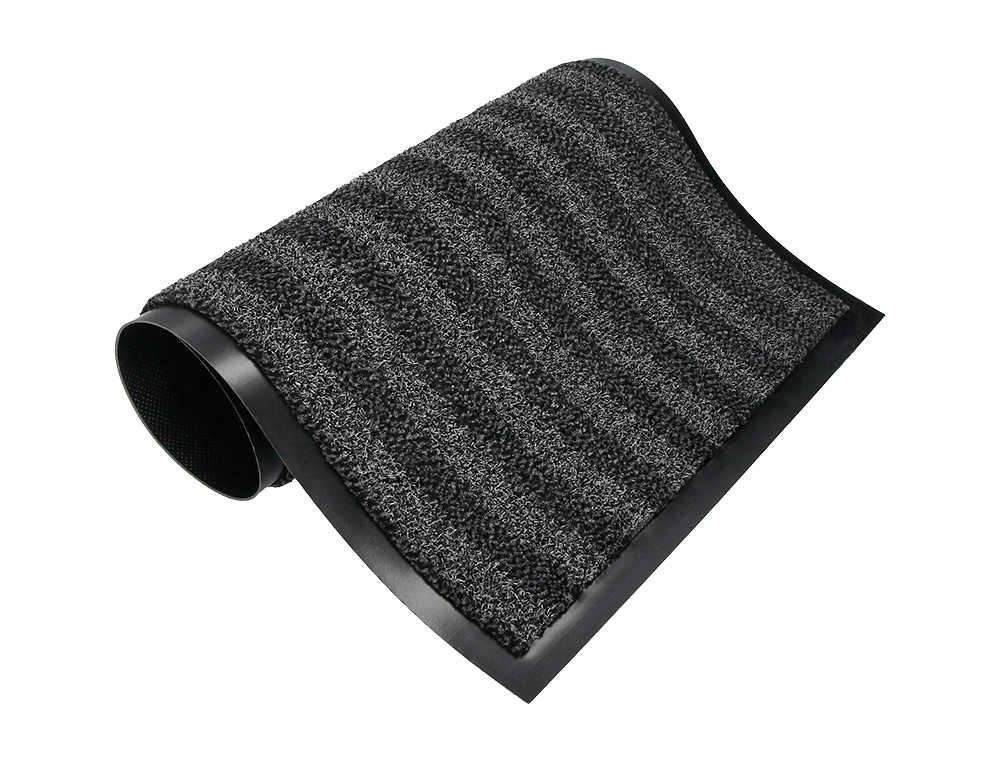 TAPETE DE CHAO Q-CONNECT PREMIUM PARA INTERIORES ANTIDESLIZANTE FIBRA POLIPROPILENO E FELTRO CINZA 90X60 CM