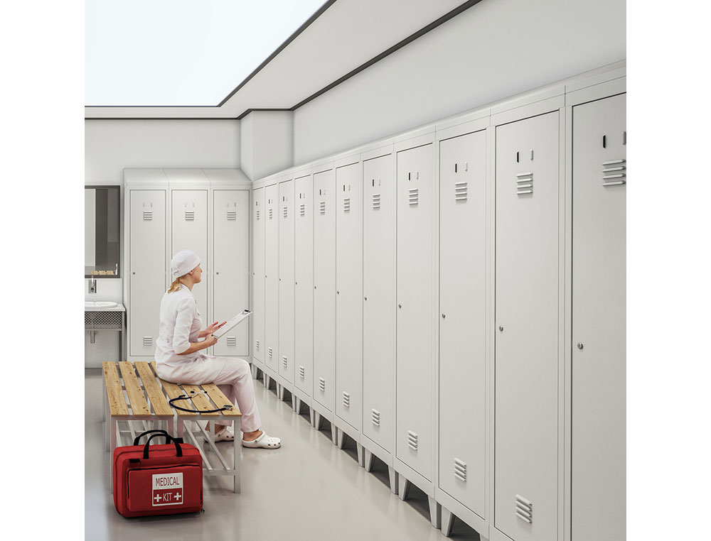 ARMARIO METALICO ROCADA 300 3 MODULOS X 3 PORTAS CINZA 910X500X1800 MM