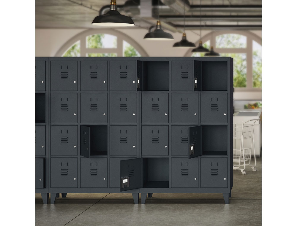 ARMARIO METALICO ROCADA 300 3 MODULOS X 3 PORTAS CINZA 910X500X1800 MM
