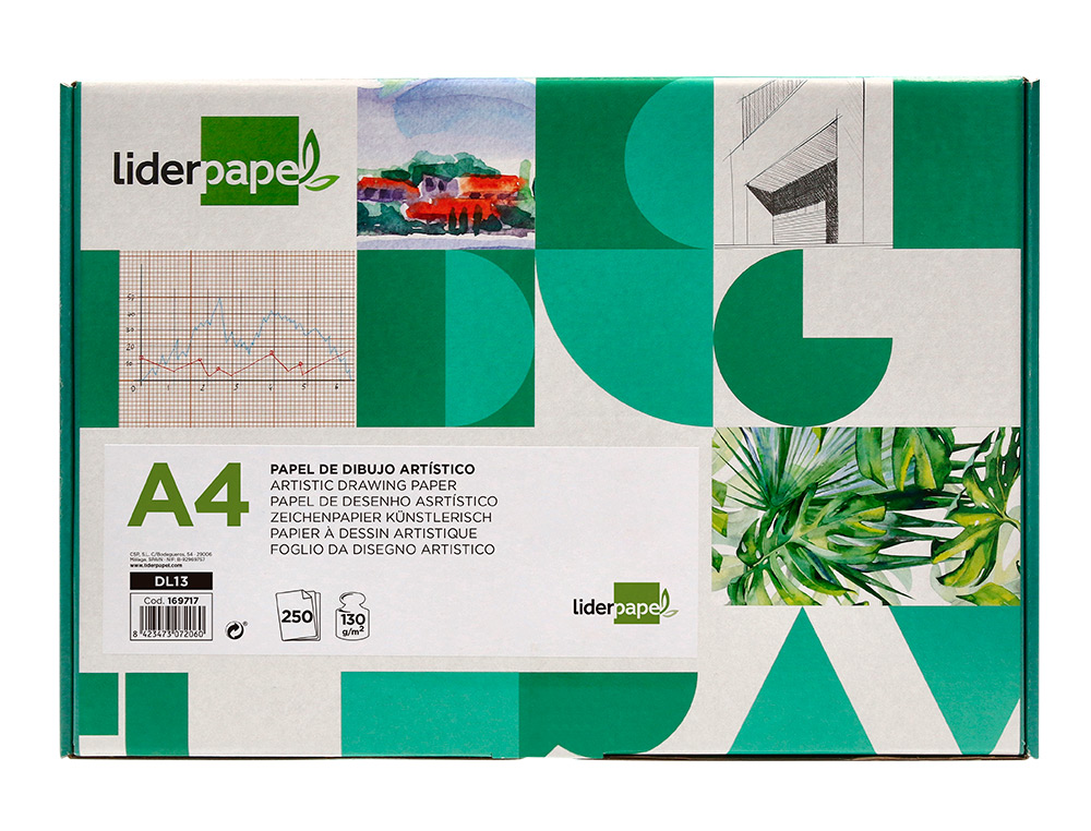 PAPEL DE DESENHO LIDERPAPEL 210X297 MM 130 GR SEM ESQUADRIA DIN A4 FOLHA