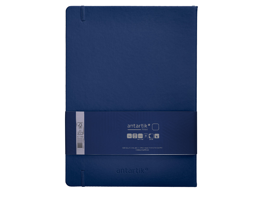 CADERNO COM ELASTICO ANTARTIK NOTES CAPA DURA A4 LISO AZUL MARINHO 100 FOLHAS 80 GR FSC