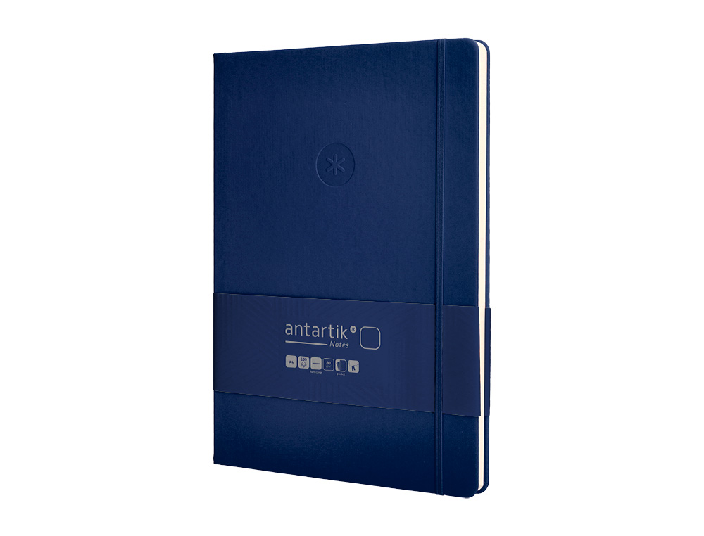 CADERNO COM ELASTICO ANTARTIK NOTES CAPA DURA A4 LISO AZUL MARINHO 100 FOLHAS 80 GR FSC