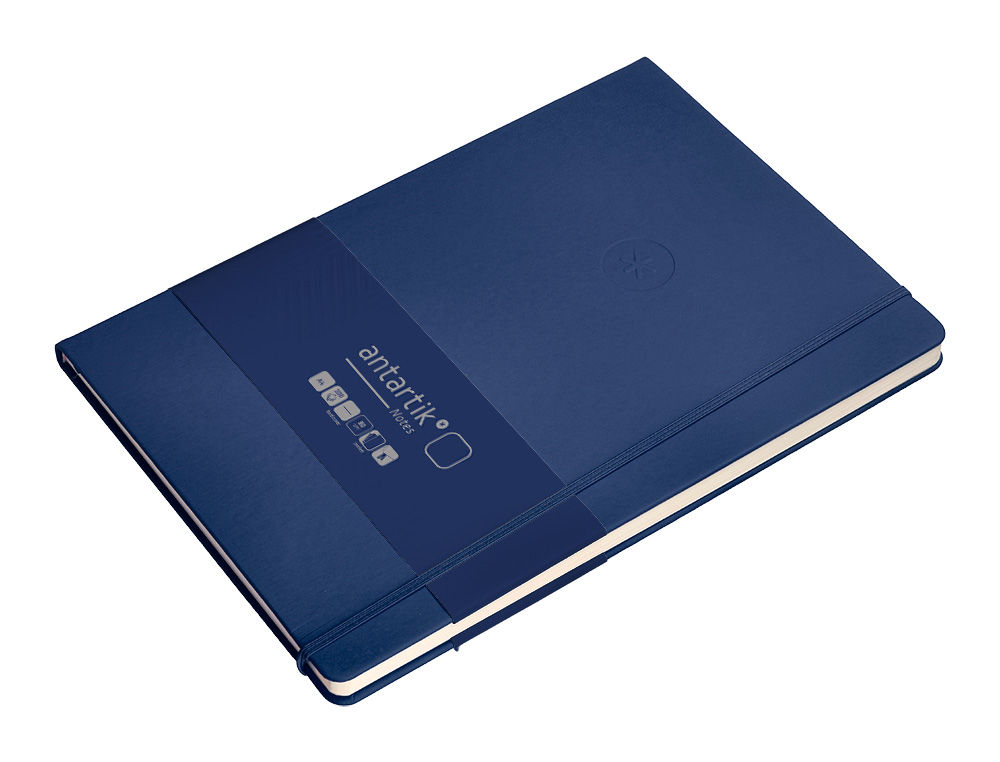 CADERNO COM ELASTICO ANTARTIK NOTES CAPA DURA A4 LISO AZUL MARINHO 100 FOLHAS 80 GR FSC